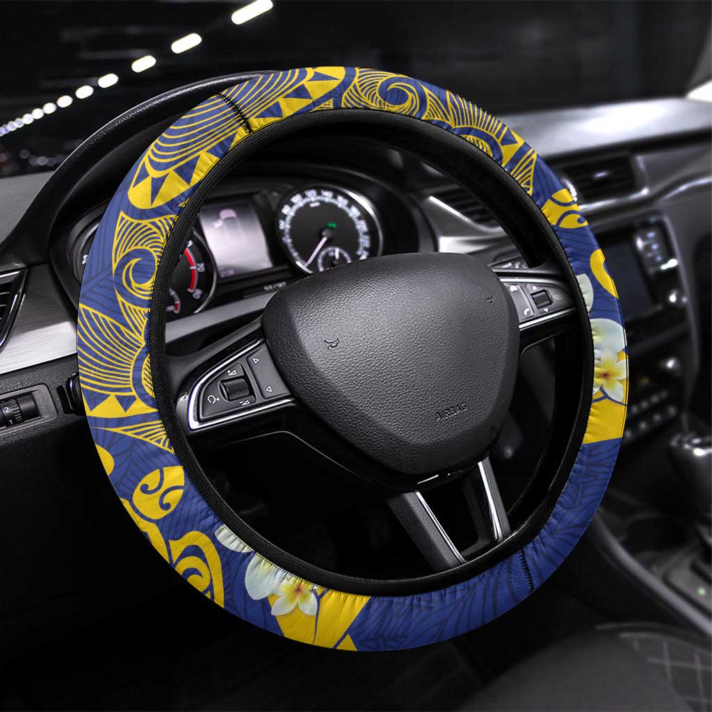 Te Vaiaho o te Gagana Tokelau Steering Wheel Cover Polynesian Turtle - Malo Ni! LT14 Universal Fit Blue - Polynesian Pride