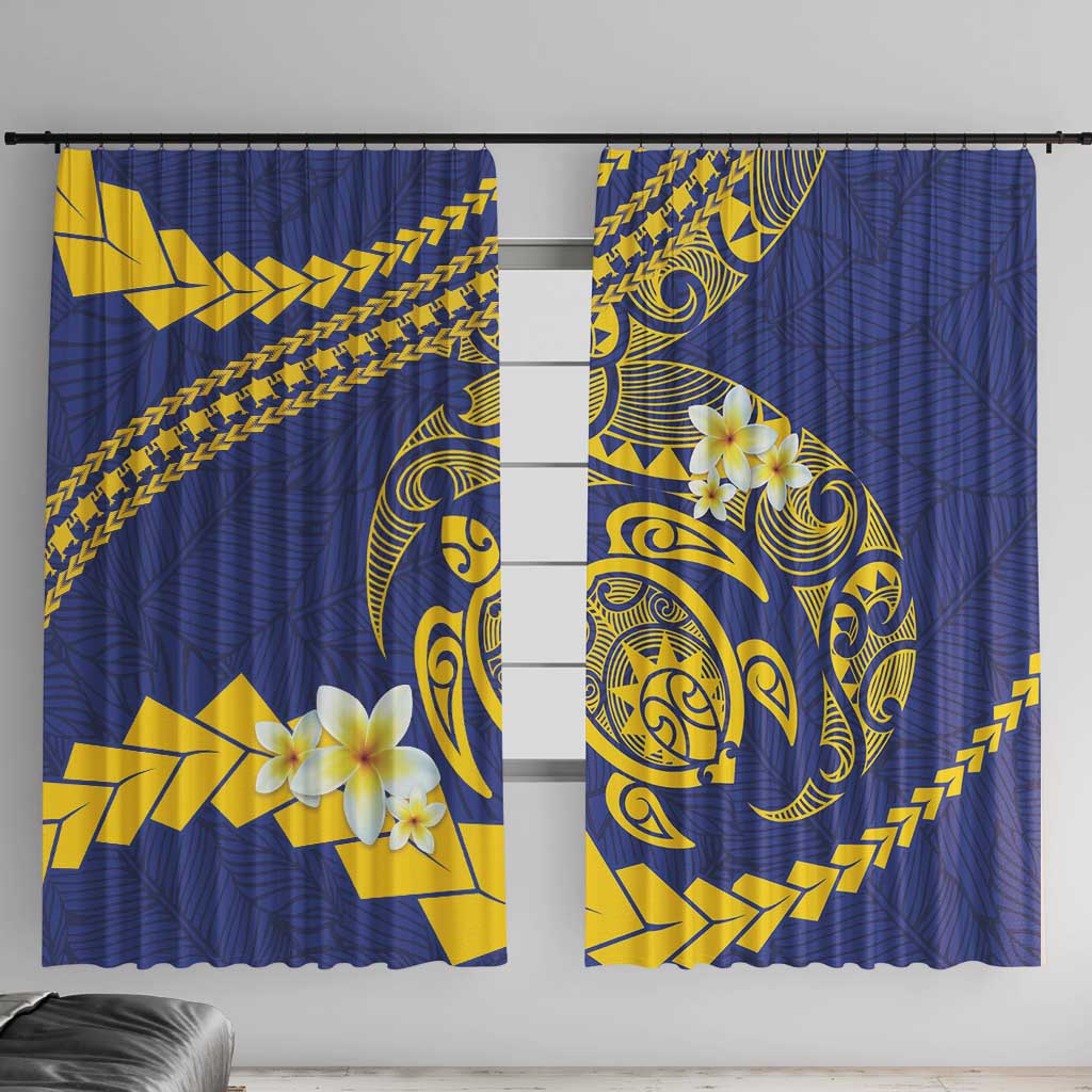 Te Vaiaho o te Gagana Tokelau Window Curtain Polynesian Turtle - Malo Ni! LT14 With Hooks Blue - Polynesian Pride