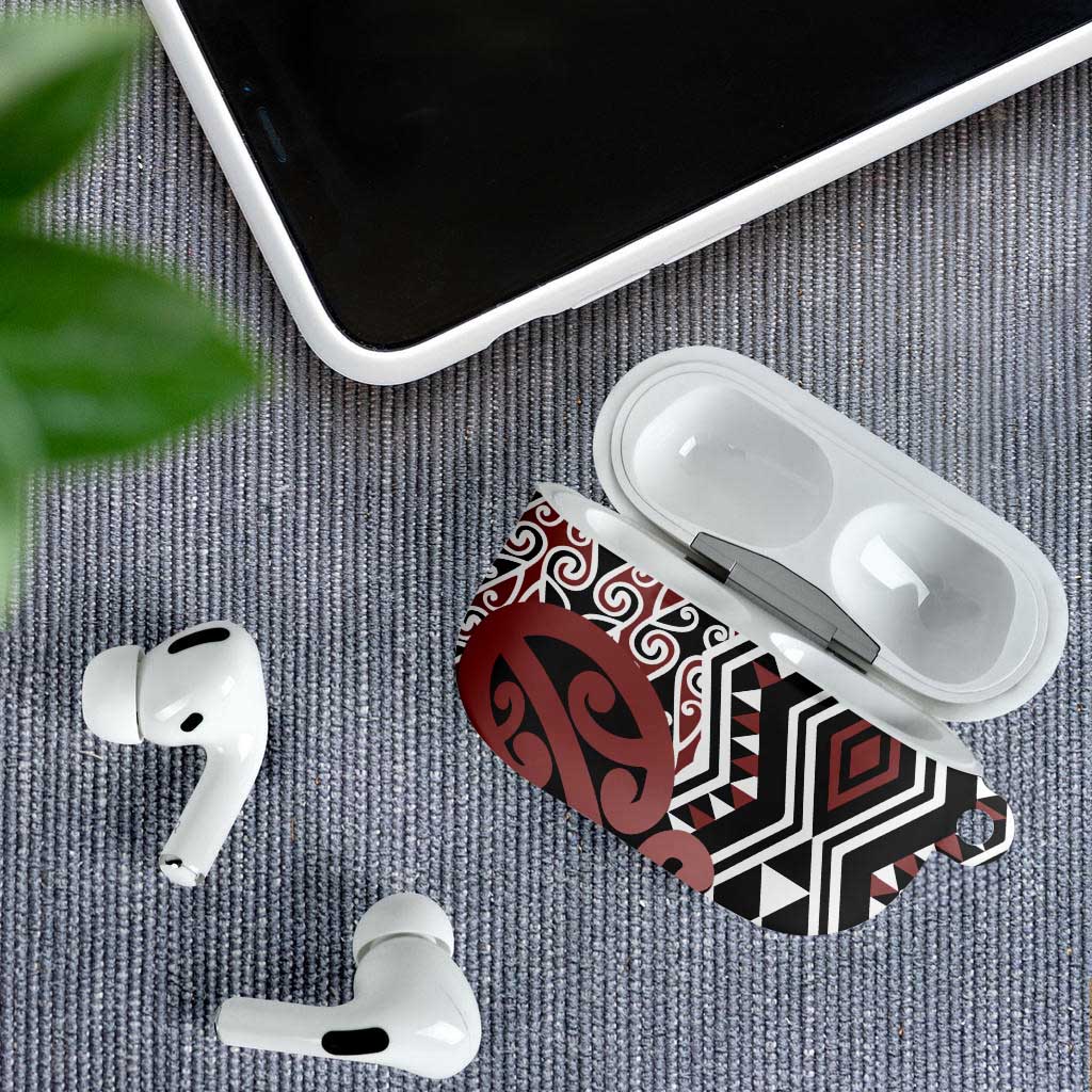 New Zealand AirPods Case Aotearoa Kowhaiwhai Mix Taniko Art - Polynesian Pride
