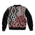 New Zealand Bomber Jacket Aotearoa Kowhaiwhai Mix Taniko Art LT14 - Polynesian Pride