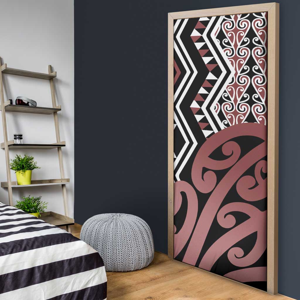 New Zealand Door Cover Aotearoa Kowhaiwhai Mix Taniko Art - Polynesian Pride