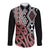 New Zealand Long Sleeve Button Shirt Aotearoa Kowhaiwhai Mix Taniko Art LT14 Unisex Brown - Polynesian Pride