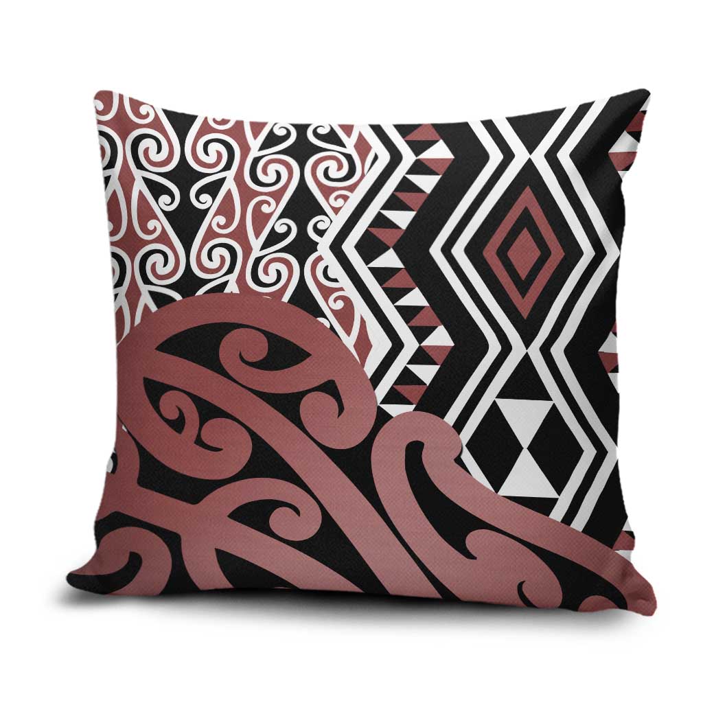 New Zealand Pillow Cover Aotearoa Kowhaiwhai Mix Taniko Art - Polynesian Pride