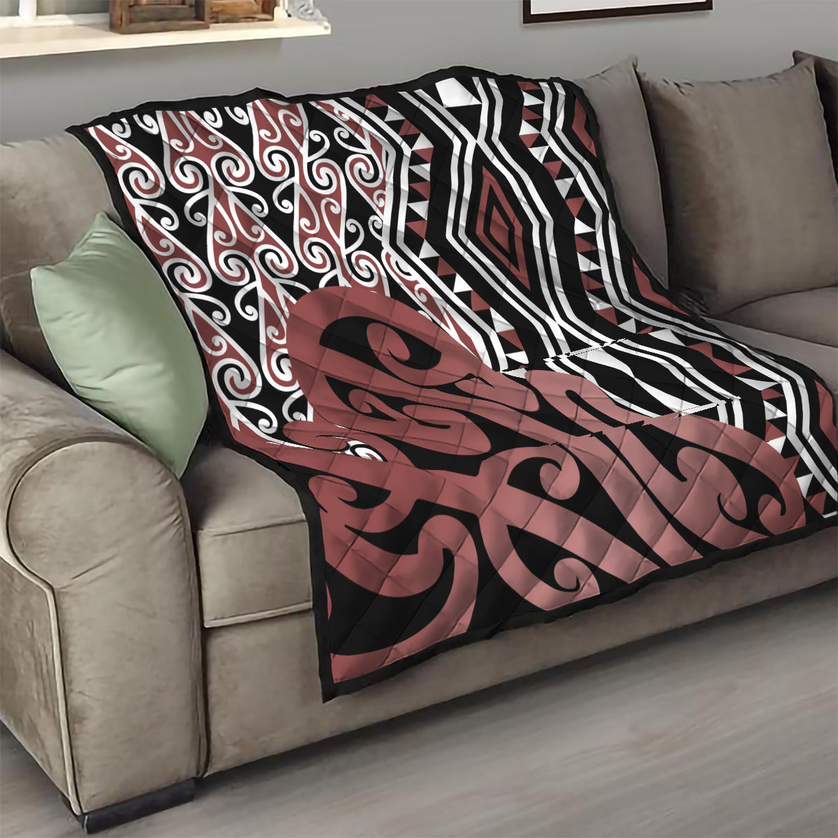 New Zealand Quilt Aotearoa Kowhaiwhai Mix Taniko Art LT14 - Polynesian Pride