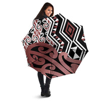 New Zealand Umbrella Aotearoa Kowhaiwhai Mix Taniko Art - Polynesian Pride