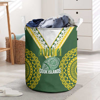 Avaiki Cook Islands Rugby Laundry Basket Kuki Airani Tatau Green - Polynesian Pride