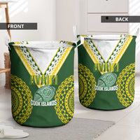 Avaiki Cook Islands Rugby Laundry Basket Kuki Airani Tatau Green - Polynesian Pride