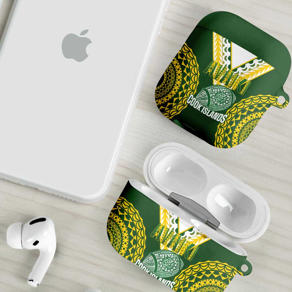 Avaiki Cook Islands Rugby AirPods Case Kuki Airani Tatau Green - Polynesian Pride