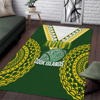 Avaiki Cook Islands Rugby Area Rug Kuki Airani Tatau Green - Polynesian Pride