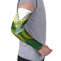 Custom Avaiki Cook Islands Rugby Arm Sleeves Kuki Airani Tatau Green - Polynesian Pride