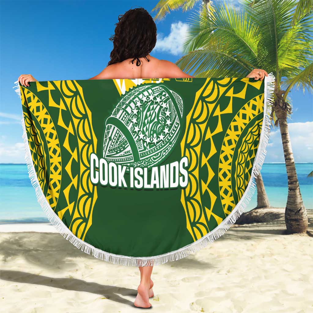 Avaiki Cook Islands Rugby Beach Blanket Kuki Airani Tatau Green - Polynesian Pride