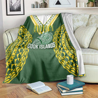 Avaiki Cook Islands Rugby Blanket Kuki Airani Tatau Green - Polynesian Pride