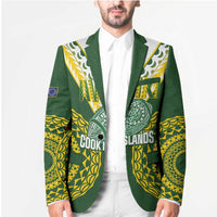 Custom Avaiki Cook Islands Rugby Blazer Kuki Airani Tatau Green - Polynesian Pride