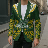 Custom Avaiki Cook Islands Rugby Blazer Kuki Airani Tatau Green - Polynesian Pride