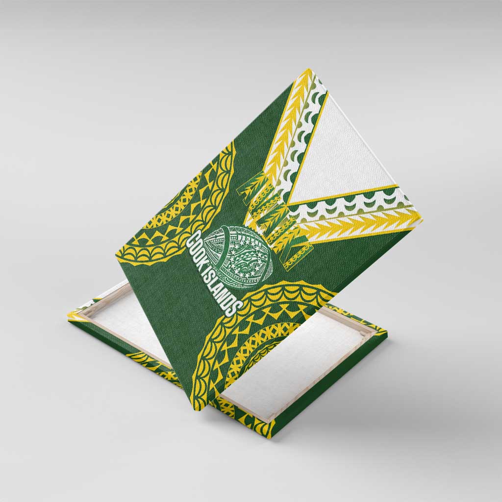 Avaiki Cook Islands Rugby Canvas Wall Art Kuki Airani Tatau Green - Polynesian Pride