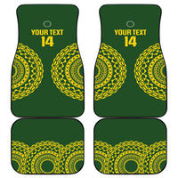 Custom Avaiki Cook Islands Rugby Car Mats Kuki Airani Tatau Green - Polynesian Pride