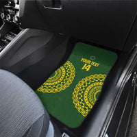Custom Avaiki Cook Islands Rugby Car Mats Kuki Airani Tatau Green - Polynesian Pride