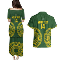 Custom Avaiki Cook Islands Rugby Couples Matching Puletasi and Hawaiian Shirt Kuki Airani Tatau Green - Polynesian Pride