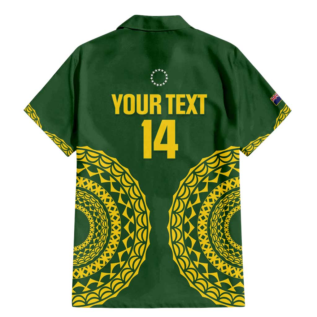 Custom Avaiki Cook Islands Rugby Family Matching Mermaid Dress and Hawaiian Shirt Kuki Airani Tatau Green - Polynesian Pride