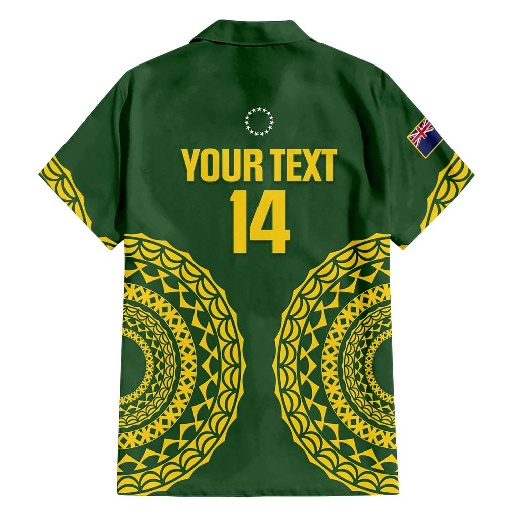 Custom Avaiki Cook Islands Rugby Family Matching Short Sleeve Bodycon Dress and Hawaiian Shirt Kuki Airani Tatau Green LT14 - Polynesian Pride
