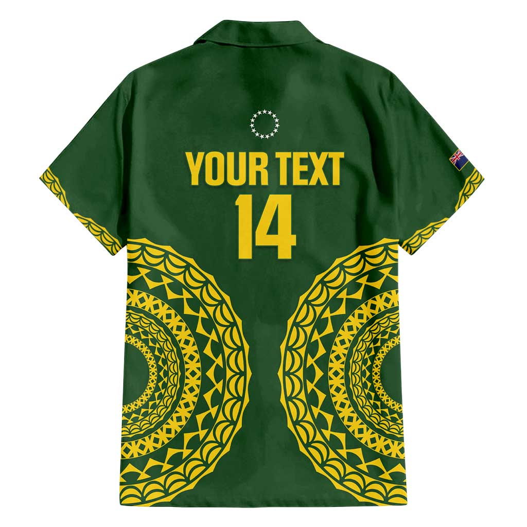 Custom Avaiki Cook Islands Rugby Family Matching Tank Maxi Dress and Hawaiian Shirt Kuki Airani Tatau Green - Polynesian Pride