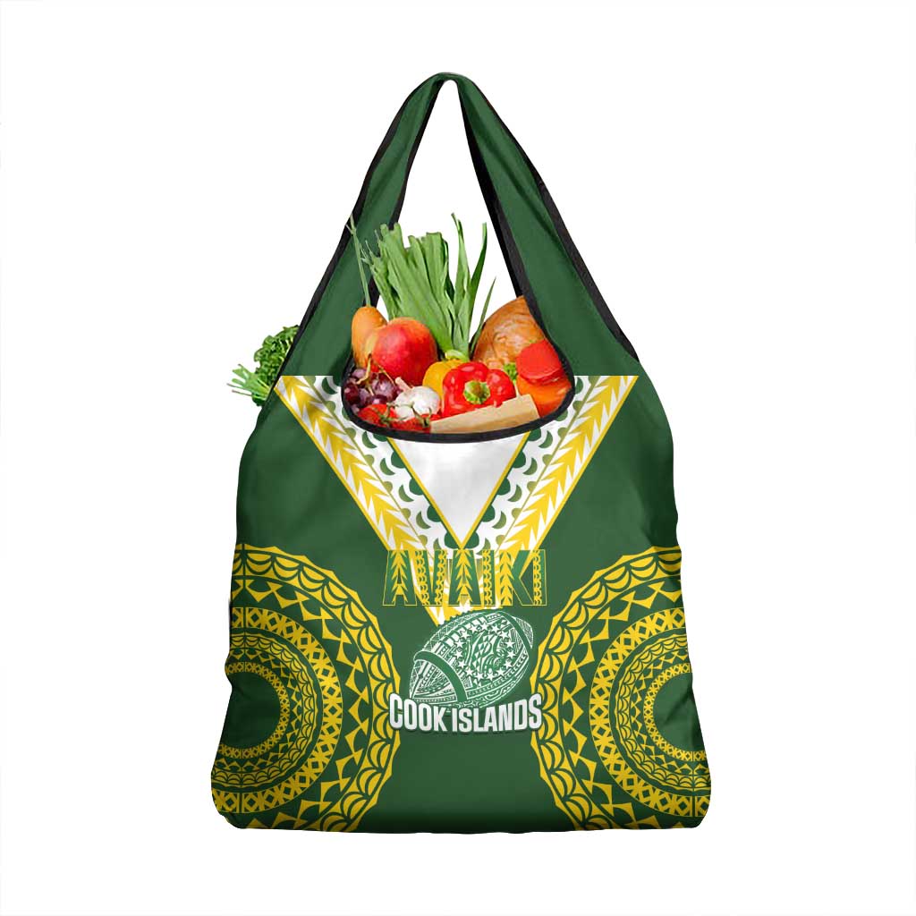 Avaiki Cook Islands Rugby Grocery Bag Kuki Airani Tatau Green - Polynesian Pride