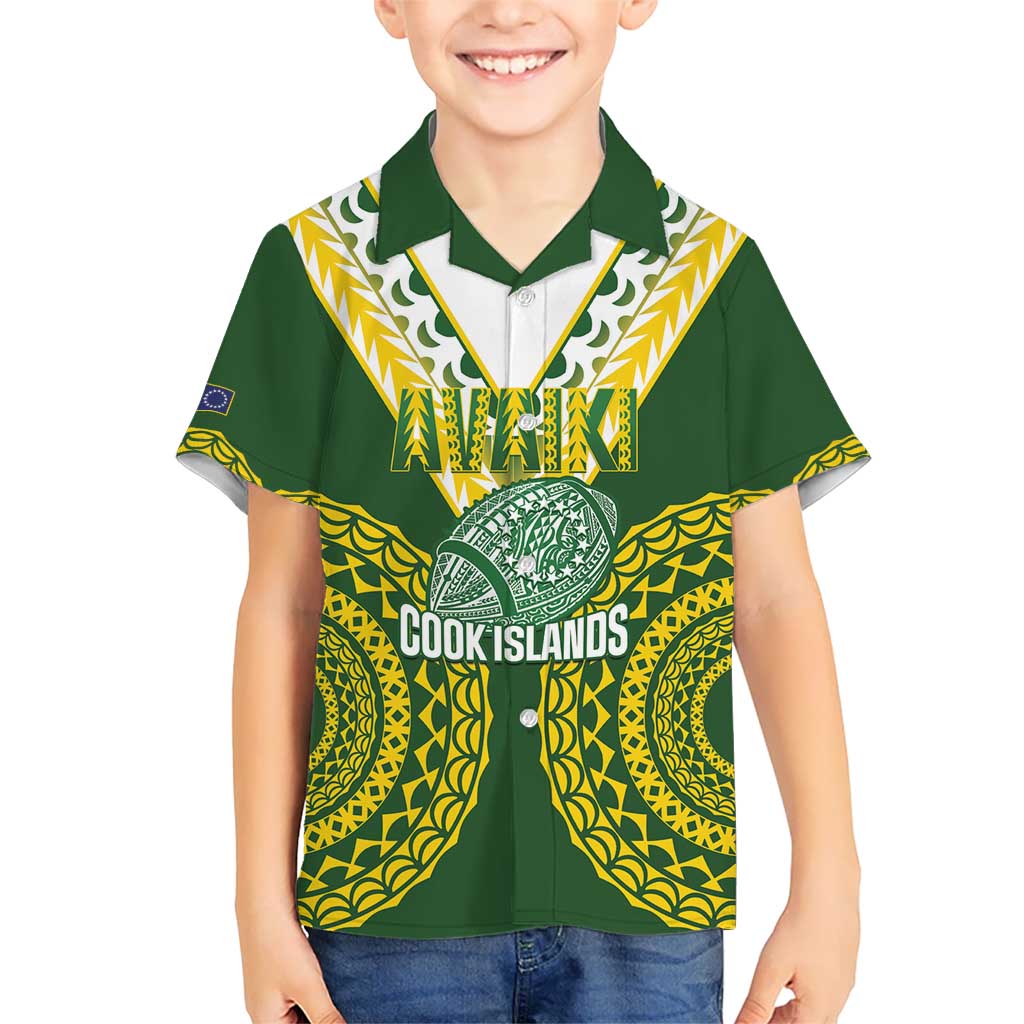 Custom Avaiki Cook Islands Rugby Hawaiian Shirt Kuki Airani Tatau Green - Polynesian Pride