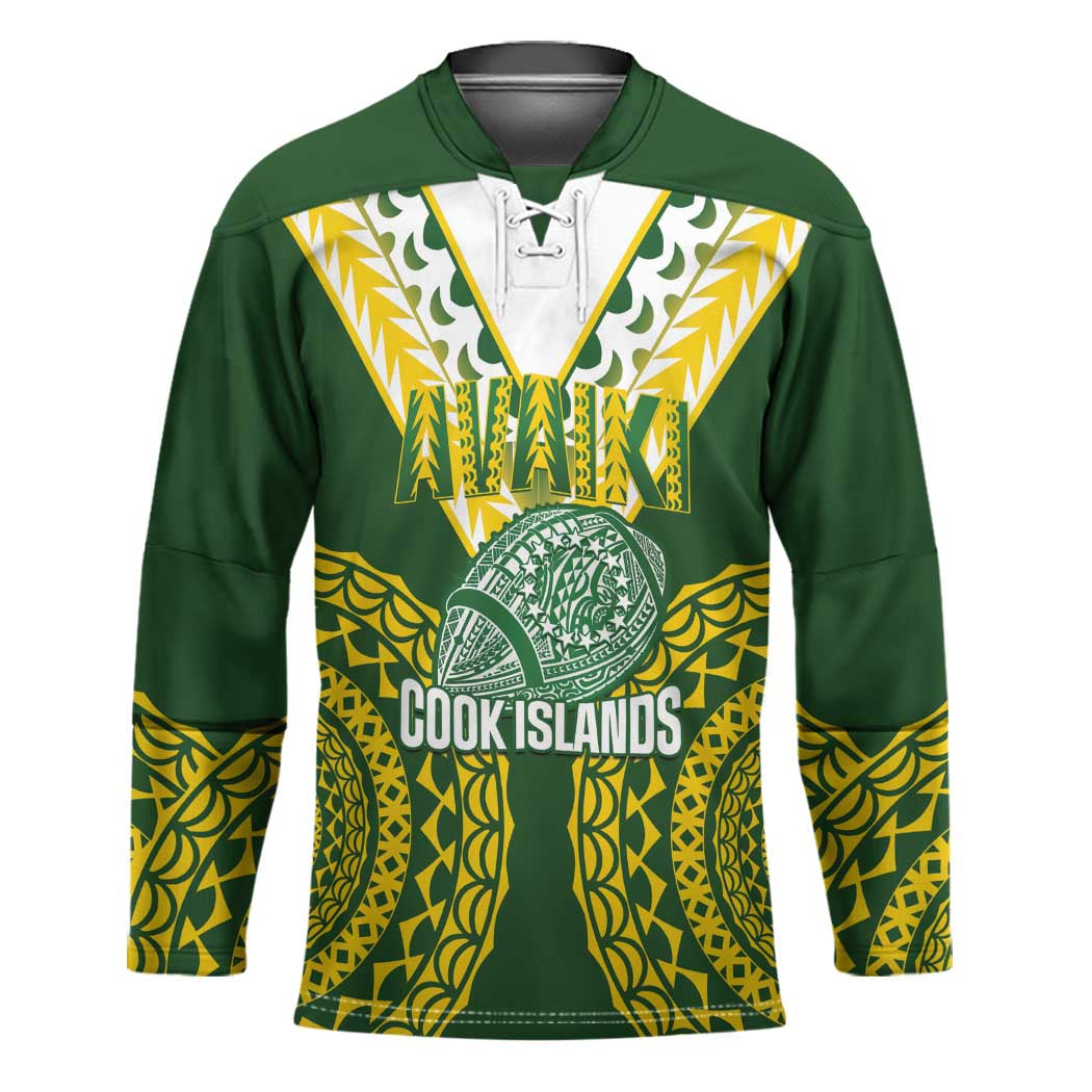 Custom Avaiki Cook Islands Rugby Hockey Jersey Kuki Airani Tatau Green - Polynesian Pride