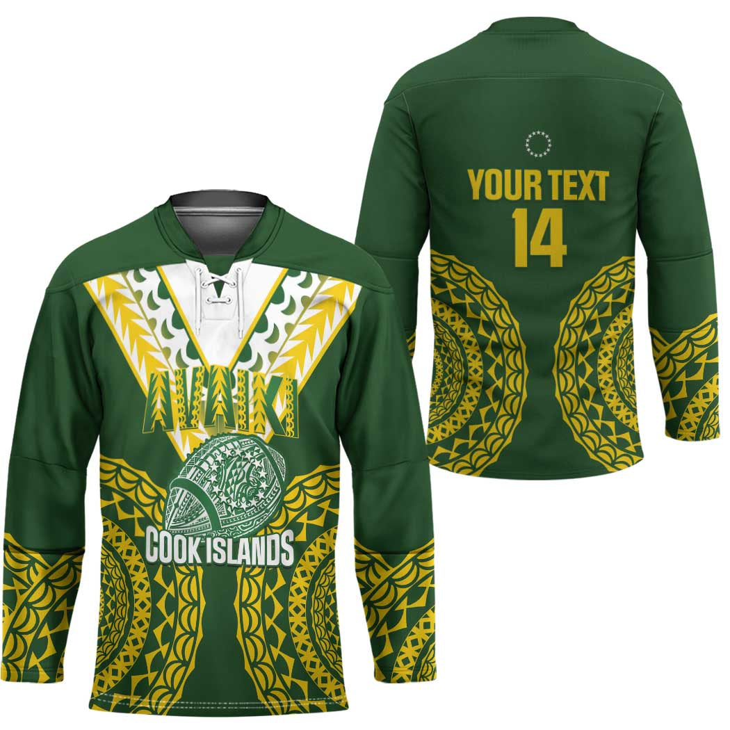 Custom Avaiki Cook Islands Rugby Hockey Jersey Kuki Airani Tatau Green - Polynesian Pride