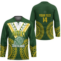 Custom Avaiki Cook Islands Rugby Hockey Jersey Kuki Airani Tatau Green - Polynesian Pride