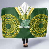Avaiki Cook Islands Rugby Hooded Blanket Kuki Airani Tatau Green - Polynesian Pride