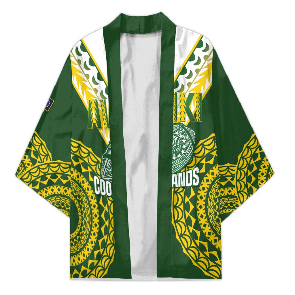 Custom Avaiki Cook Islands Rugby Kimono Kuki Airani Tatau Green - Polynesian Pride