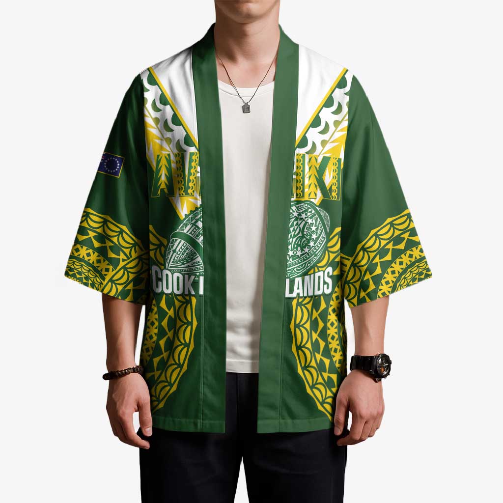 Custom Avaiki Cook Islands Rugby Kimono Kuki Airani Tatau Green - Polynesian Pride