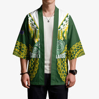 Custom Avaiki Cook Islands Rugby Kimono Kuki Airani Tatau Green - Polynesian Pride