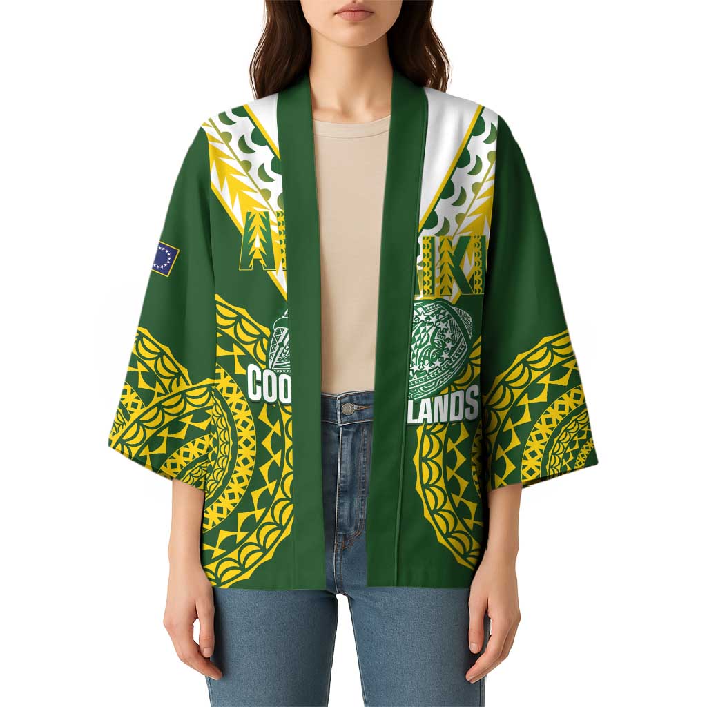 Custom Avaiki Cook Islands Rugby Kimono Kuki Airani Tatau Green - Polynesian Pride