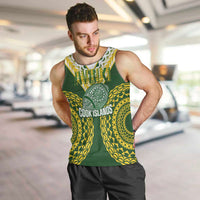 Custom Avaiki Cook Islands Rugby Men Tank Top Kuki Airani Tatau Green - Polynesian Pride
