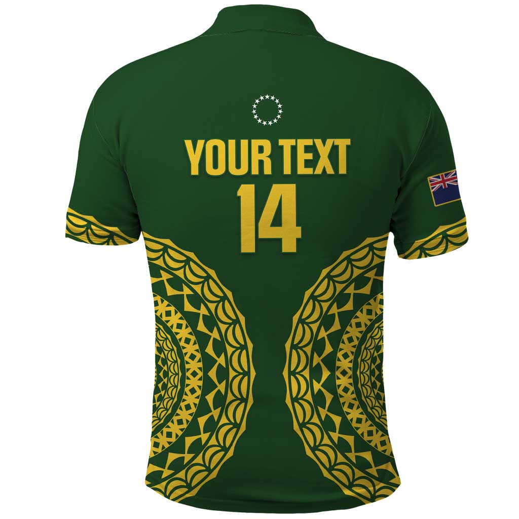 Custom Avaiki Cook Islands Rugby Polo Shirt Kuki Airani Tatau Green LT14 - Polynesian Pride