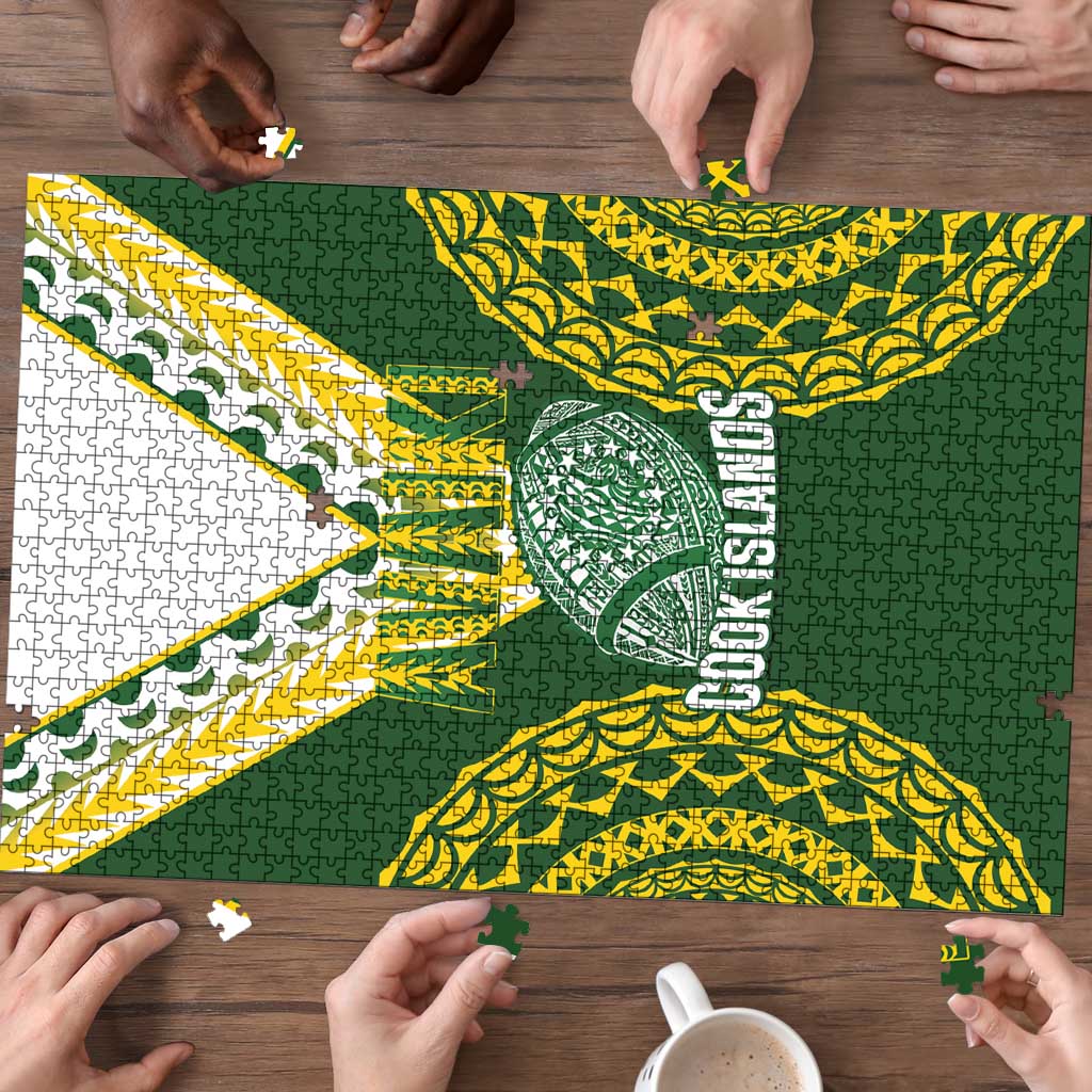 Avaiki Cook Islands Rugby Puzzle Kuki Airani Tatau Green - Polynesian Pride