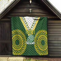 Avaiki Cook Islands Rugby Quilt Kuki Airani Tatau Green - Polynesian Pride