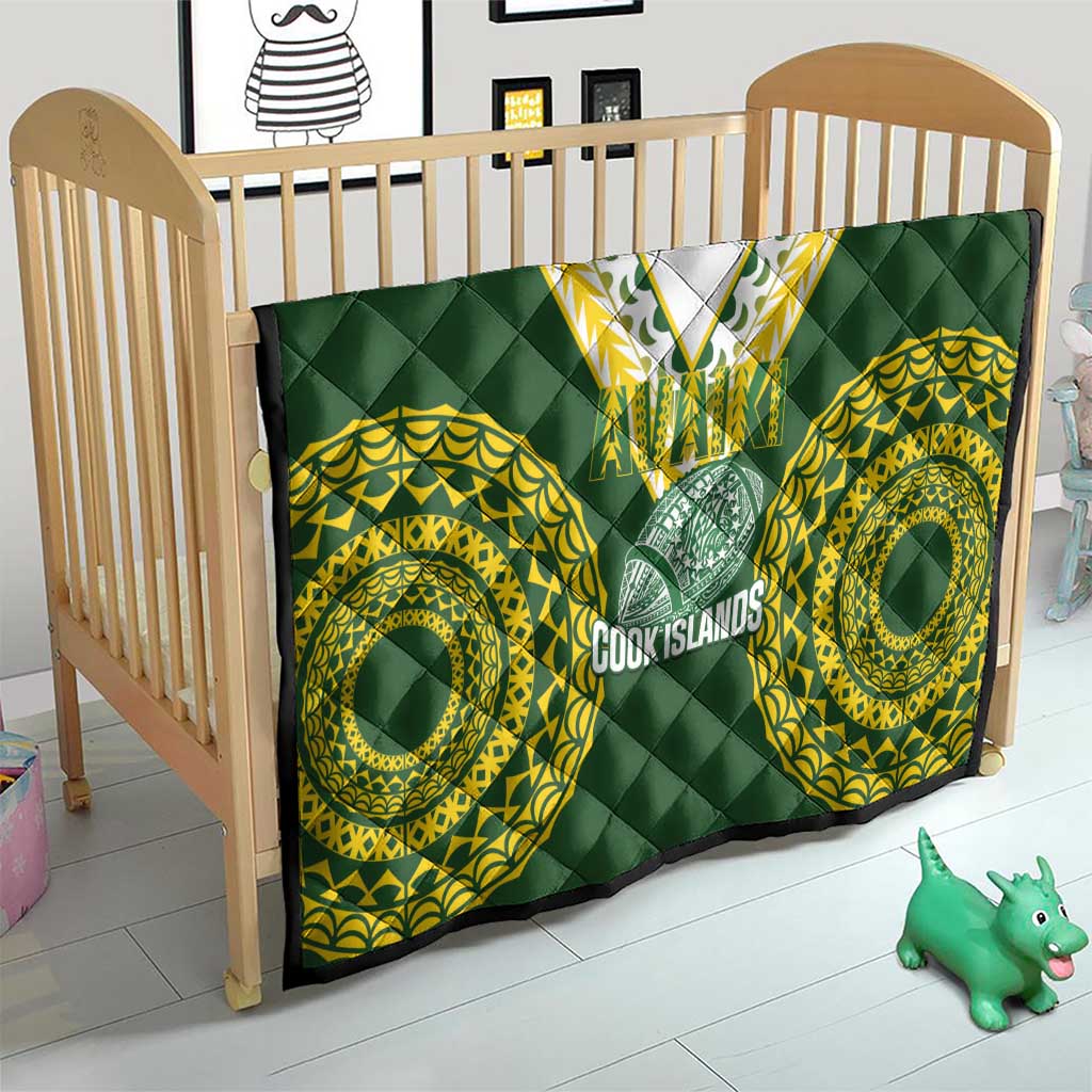 Avaiki Cook Islands Rugby Quilt Kuki Airani Tatau Green - Polynesian Pride