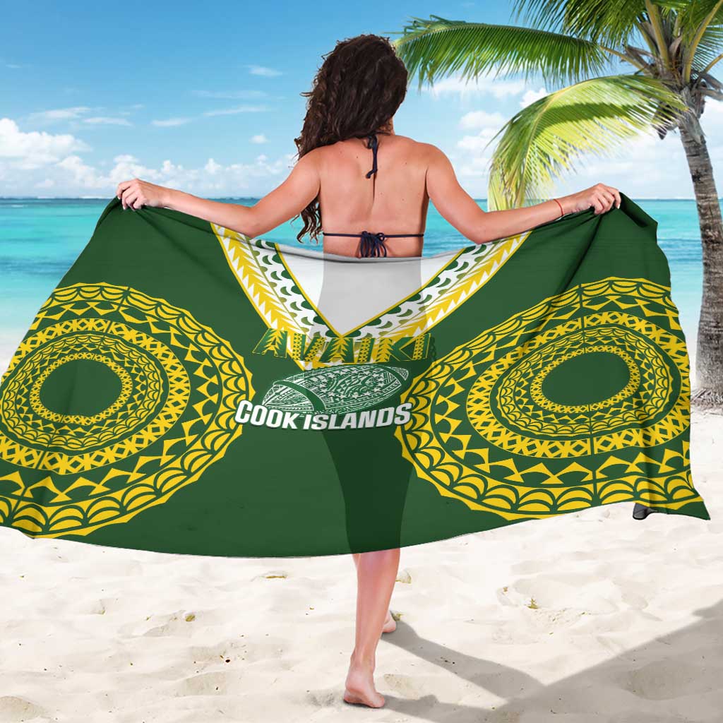 Avaiki Cook Islands Rugby Sarong Kuki Airani Tatau Green - Polynesian Pride