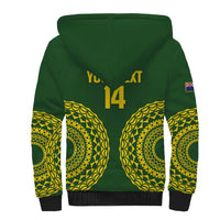 Custom Avaiki Cook Islands Rugby Sherpa Hoodie Kuki Airani Tatau Green - Polynesian Pride