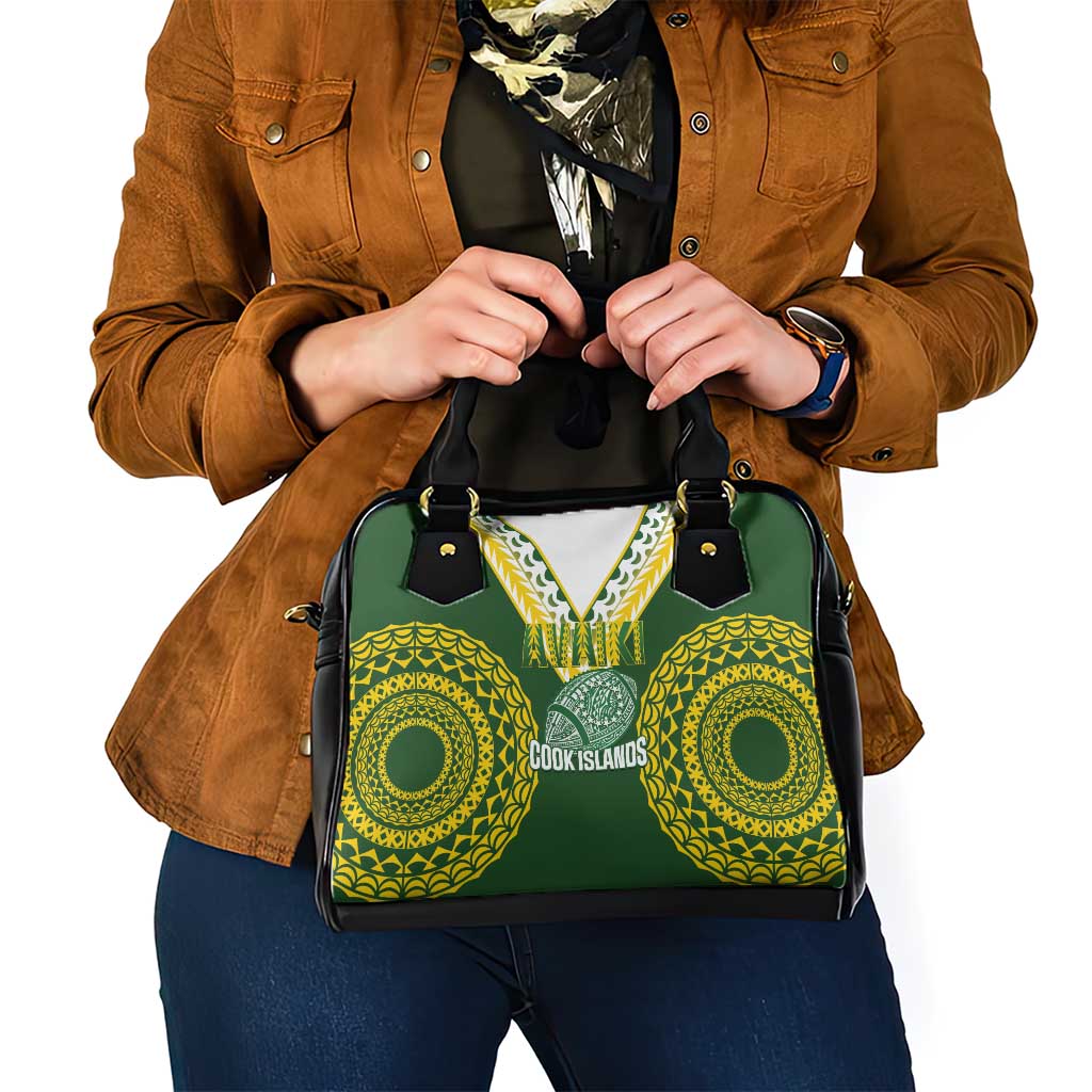 Avaiki Cook Islands Rugby Shoulder Handbag Kuki Airani Tatau Green - Polynesian Pride