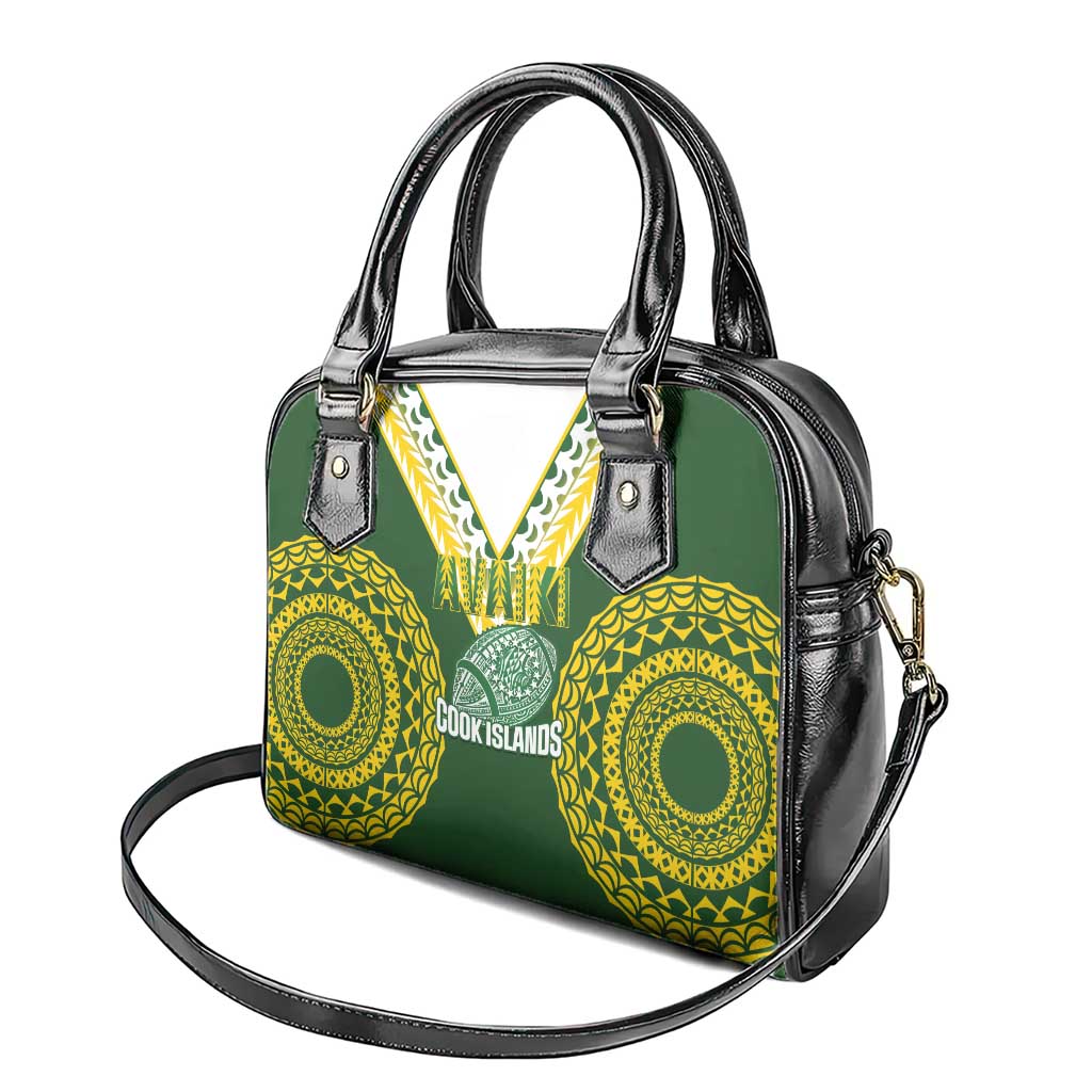 Avaiki Cook Islands Rugby Shoulder Handbag Kuki Airani Tatau Green - Polynesian Pride