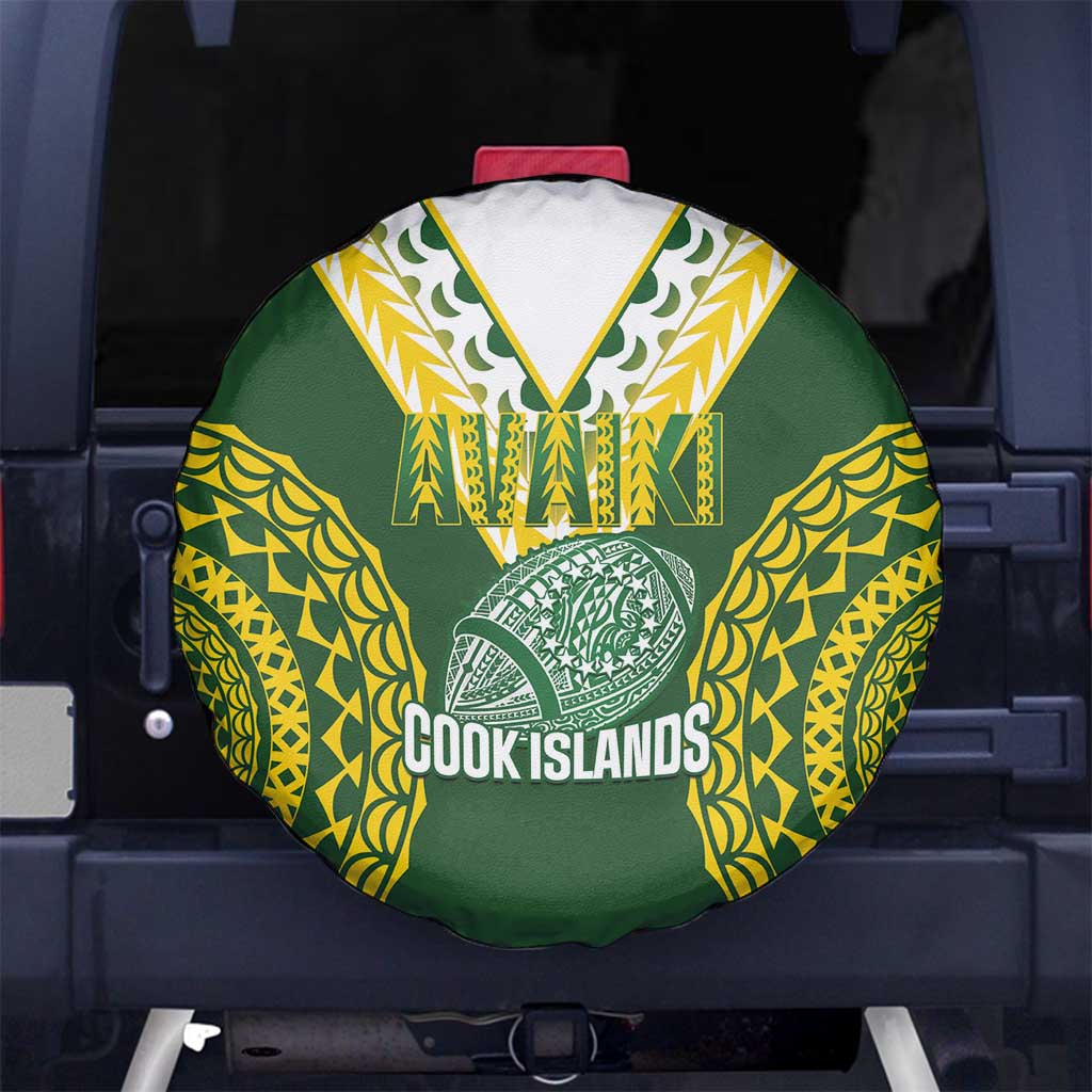 Avaiki Cook Islands Rugby Spare Tire Cover Kuki Airani Tatau Green - Polynesian Pride