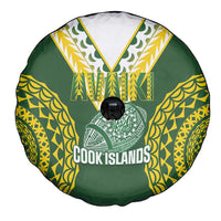 Avaiki Cook Islands Rugby Spare Tire Cover Kuki Airani Tatau Green - Polynesian Pride