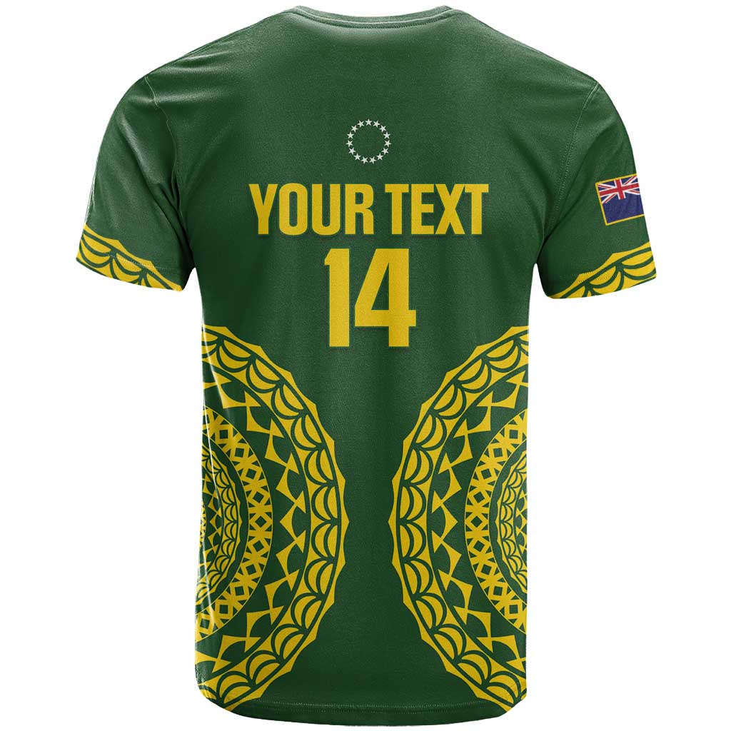 Custom Avaiki Cook Islands Rugby T Shirt Kuki Airani Tatau Green - Polynesian Pride