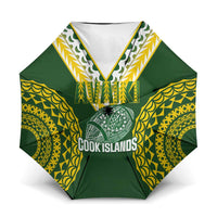 Avaiki Cook Islands Rugby Umbrella Kuki Airani Tatau Green - Polynesian Pride