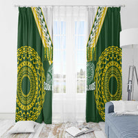 Avaiki Cook Islands Rugby Window Curtain Kuki Airani Tatau Green - Polynesian Pride