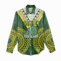 Custom Avaiki Cook Islands Rugby Women Casual Shirt Kuki Airani Tatau Green - Polynesian Pride